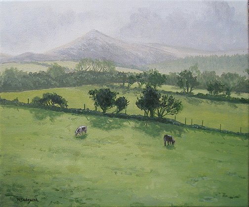 Grazing cattle and Sugar Loaf - SOLD